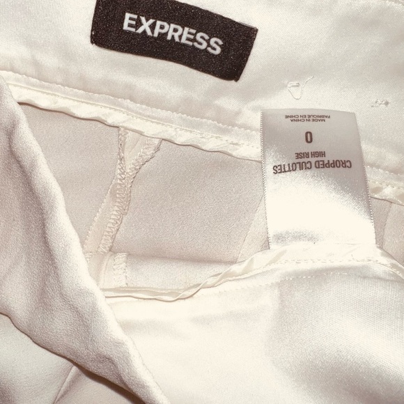 Express White Cropped Culottes - Picture 7 of 9